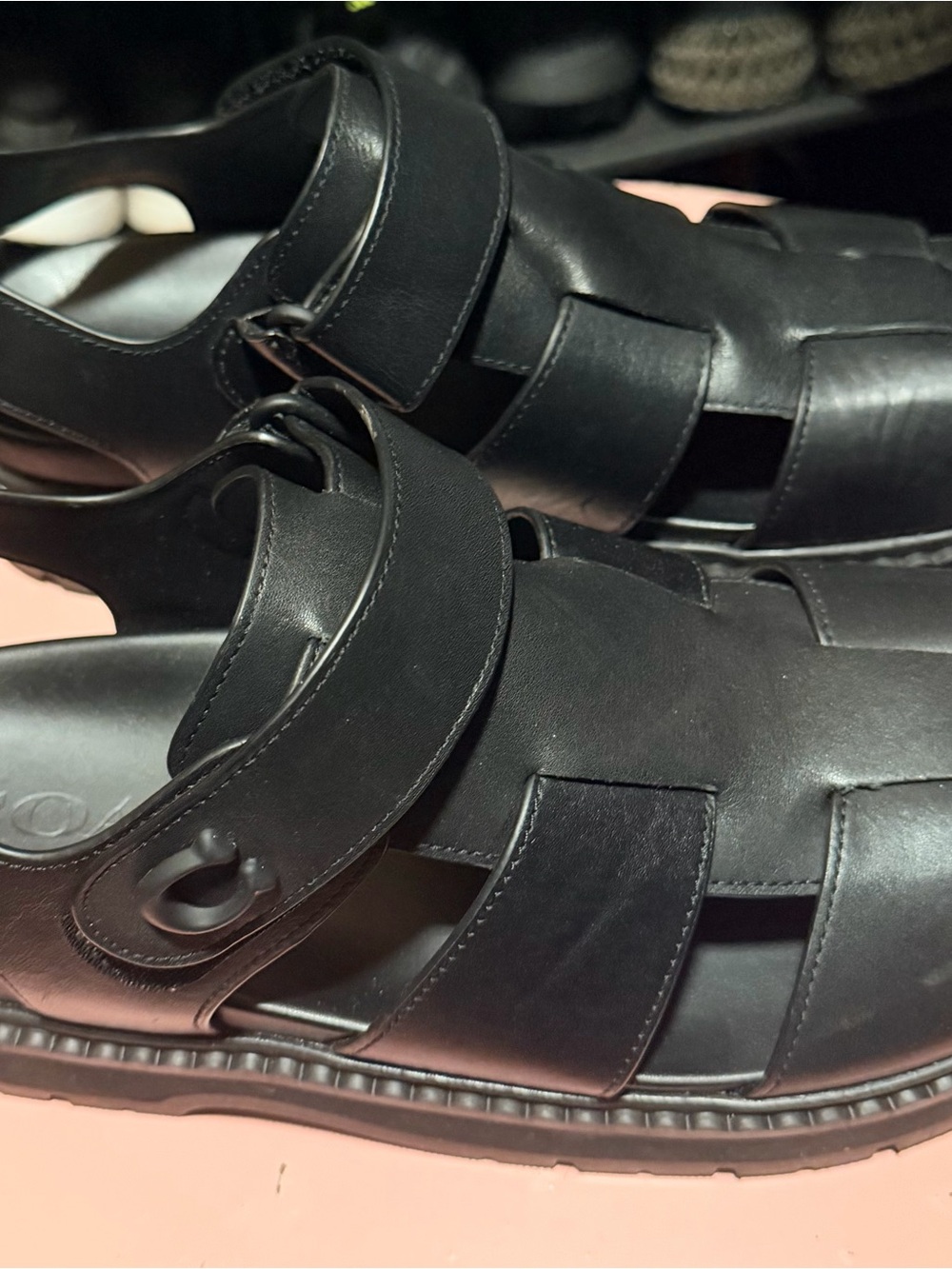 Men's Black Leather Fisherman Sandal - Comfortable Everyday Sandal